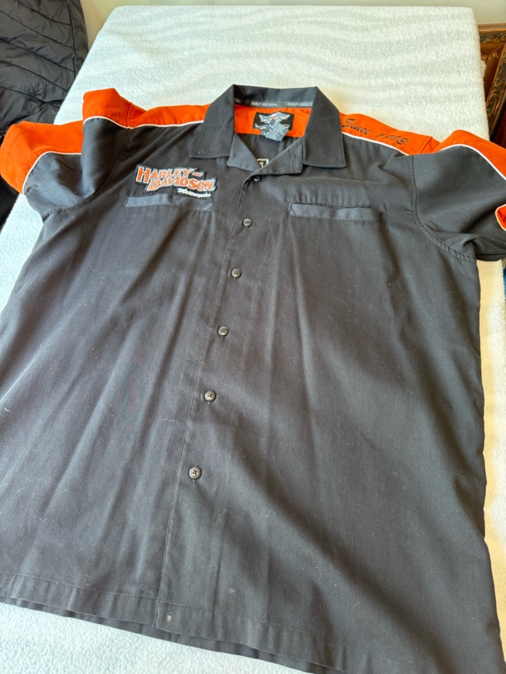 Harley-Davidson Black Orange Logo Shirt